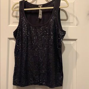 J Crew sparkle tank. NWT. Large. Charcoal grey